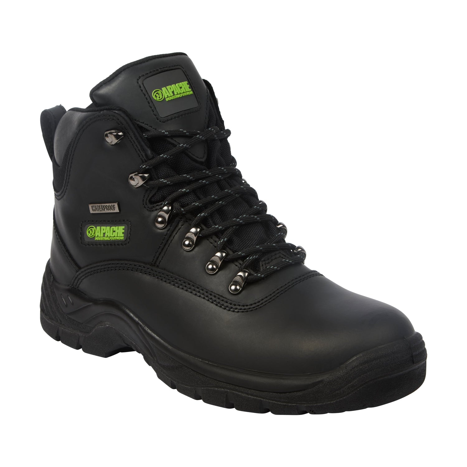 Apache - Black Waterproof Safety Hiker - Black - Customisable Footwear