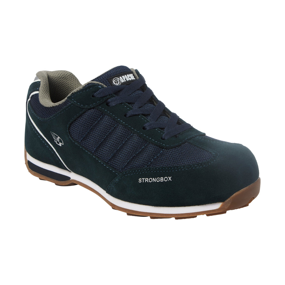 Apache - Navy Suede Retro Safety Trainer - Blue - Customisable Workwear Safefety