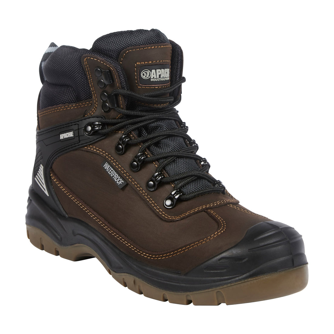 Apache - Brown Waterproof Safety Hiker - Brown - Customisable Boots