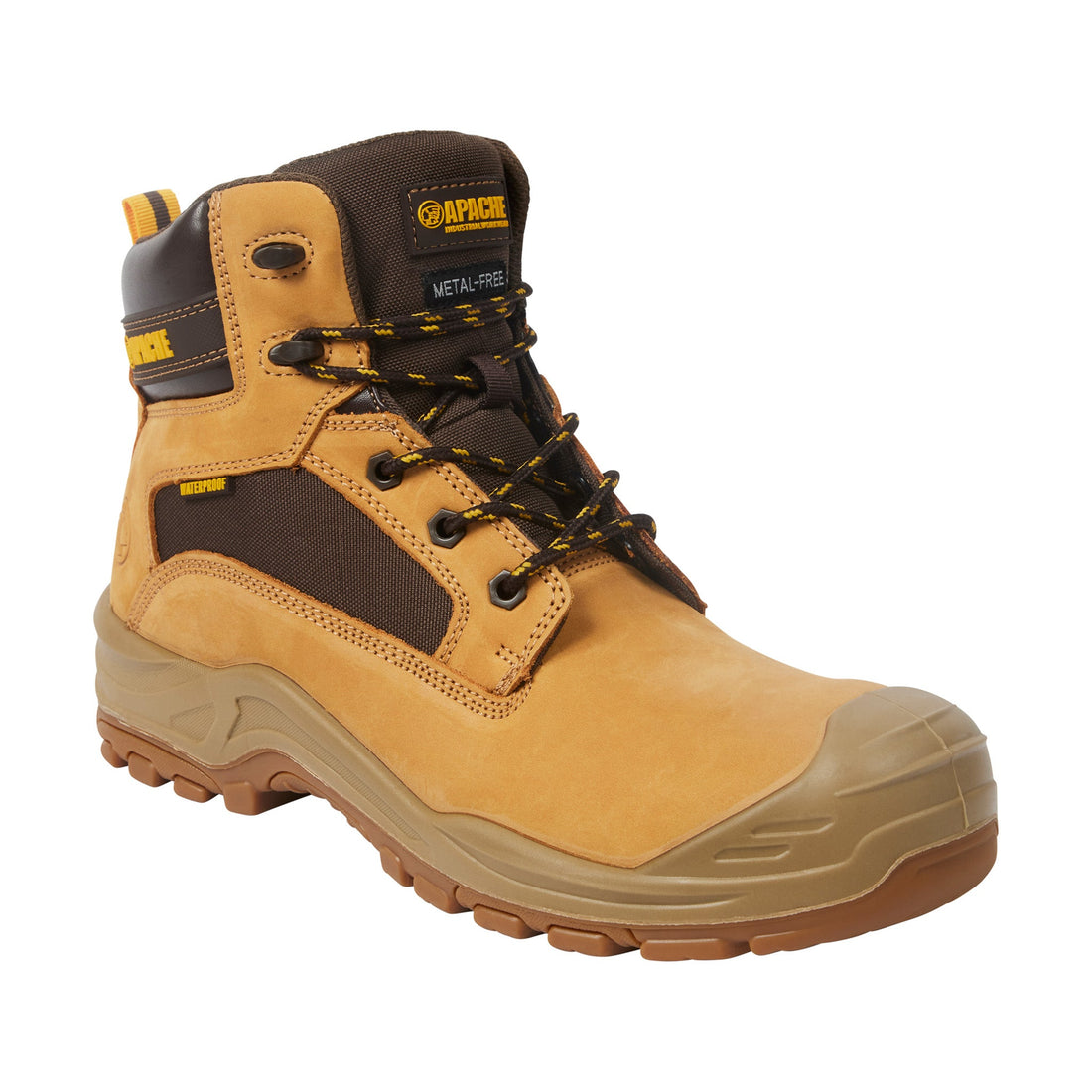 Apache - Honey Nubuck Metal Free Waterproof Safety Boot - Wheat - Customisable Boots