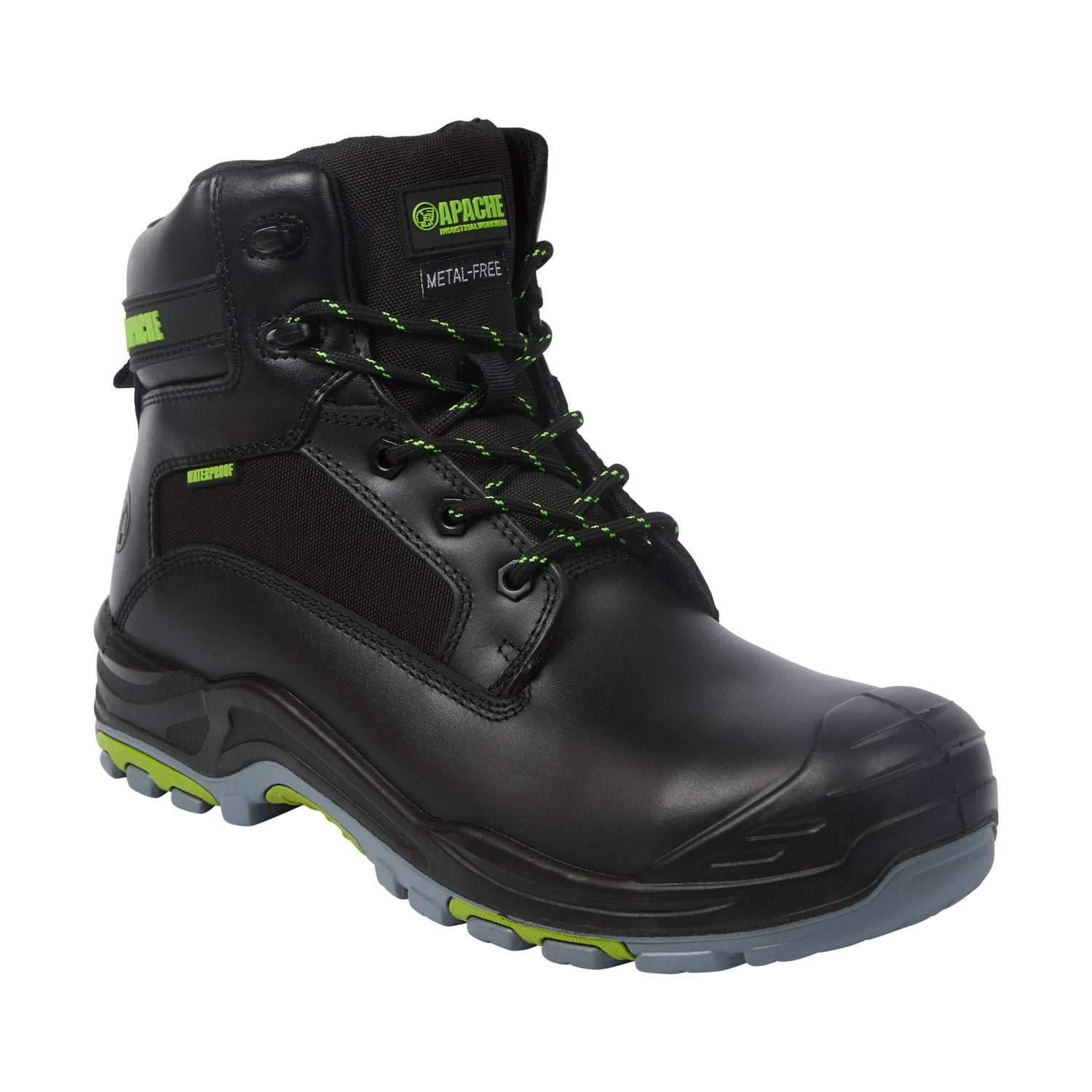 Apache - Dakota Black Metal Free Waterproof Safety Boot - Black - Customisable Footwear