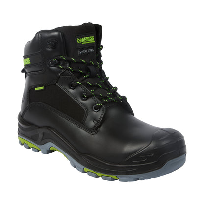 Apache - Dakota Black Metal Free Waterproof Safety Boot - Black - Customisable Footwear