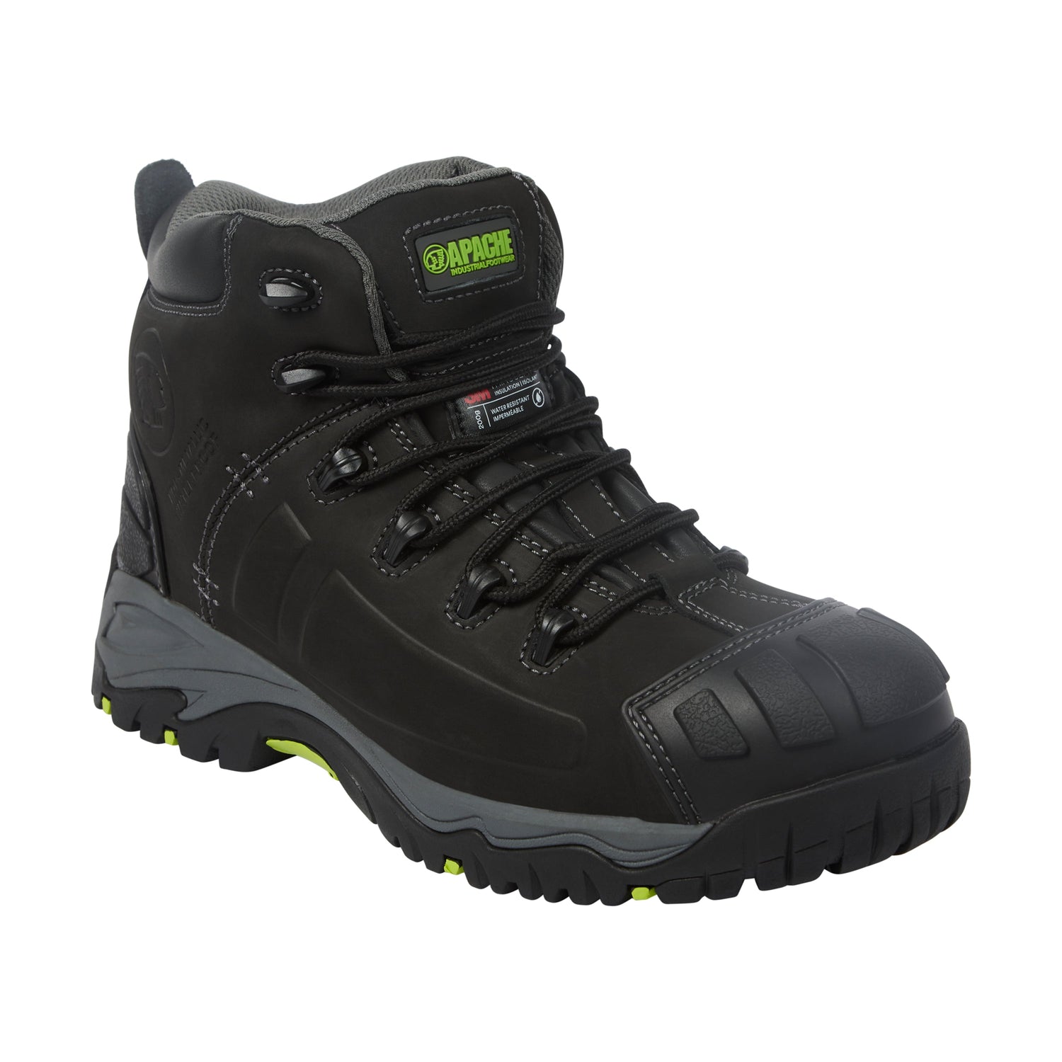 Apache - Mercury Black Non-Metallic Waterproof Safety Boot - Black - Customisable Footwear