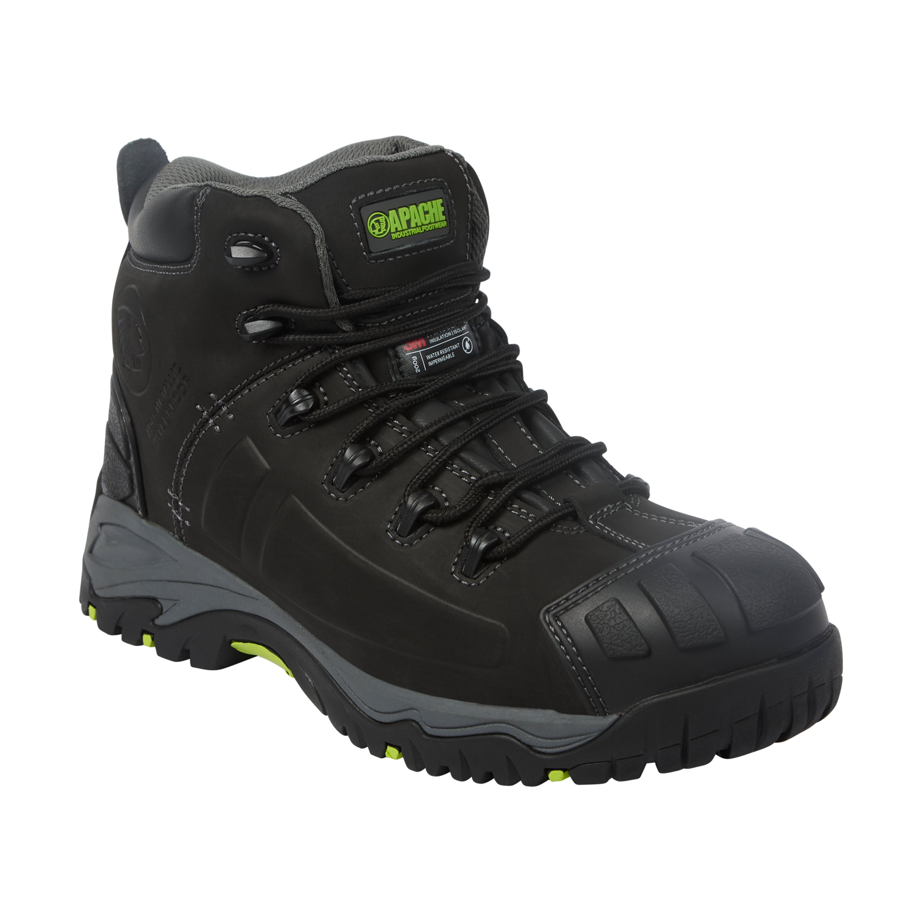 Apache - Mercury Black Non-Metallic Waterproof Safety Boot - Black - Customisable Footwear