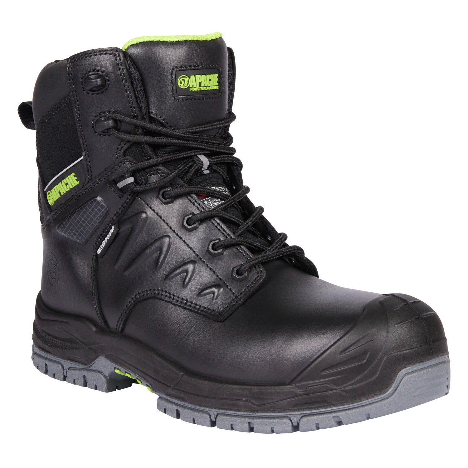 Apache - Side Zip Black Waterproof Boot - GTS Outsole - Black - Customisable Boots