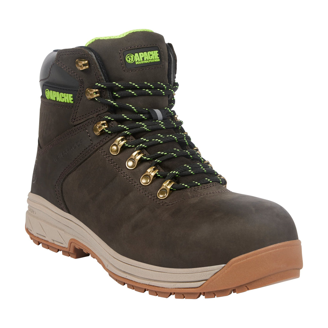 Apache - Brown Leather Waterproof Safety Boot - XTS Outsole - Brown - Customisable Footwear