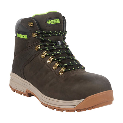 Apache - Brown Leather Waterproof Safety Boot - XTS Outsole - Brown - Customisable Footwear