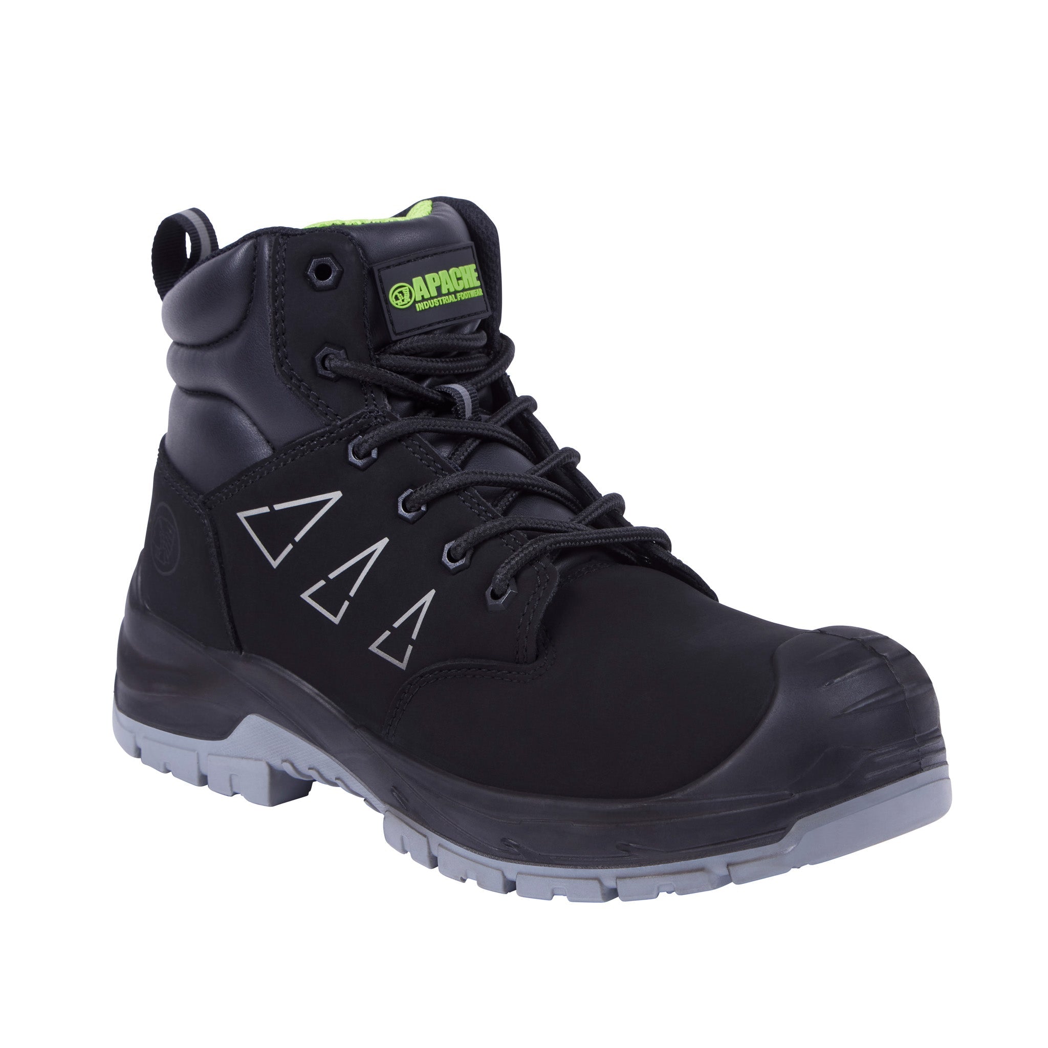 Apache - GRS Certified Recycled Suede Safety Boot - Black - Customisable Footwear