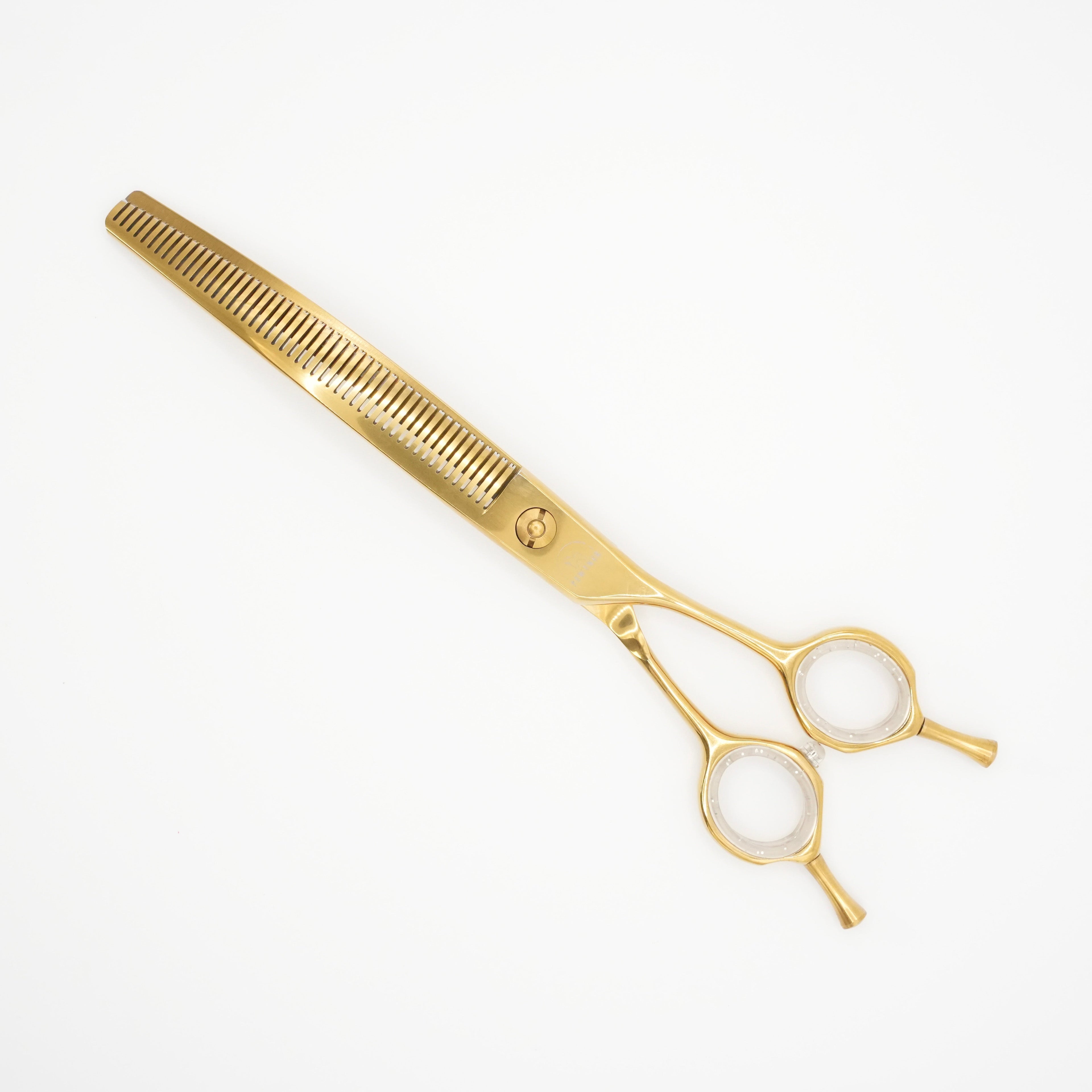 Gold Artisan Curved Thinners - Gold Dog Grooming Scissors - - Customisable Shears