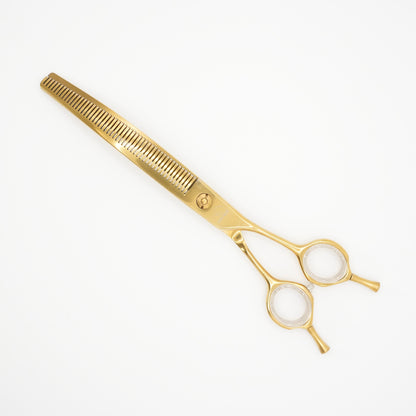 Gold Artisan Curved Thinners - Gold Dog Grooming Scissors - - Customisable Shears