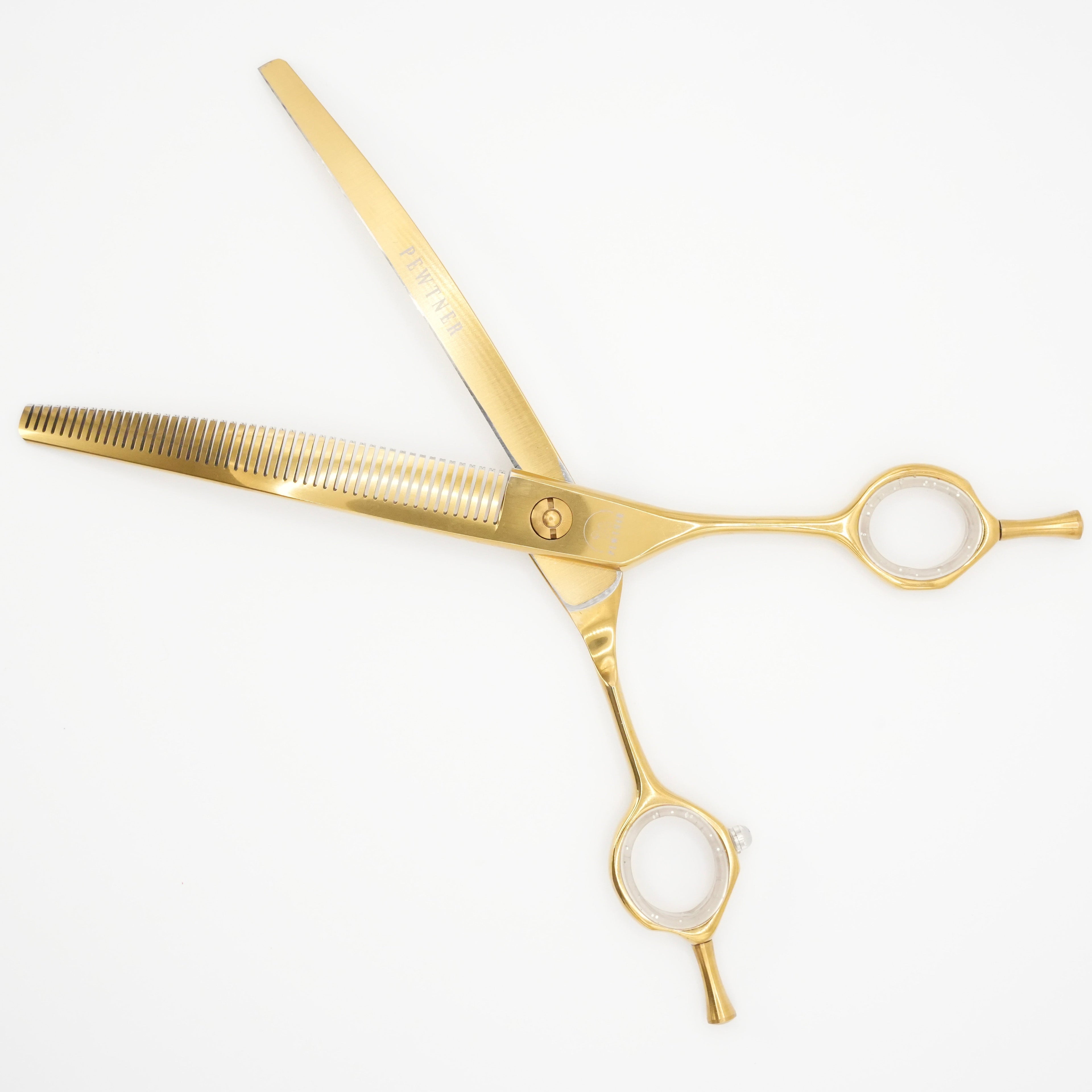 Gold Artisan Curved Thinners - Gold Dog Grooming Scissors - Gold - Customisable Shears