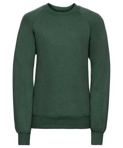 Russell Europe Kids raglan sleeve sweatshirt 7620B - Bottle Green - Customisable Sweatshirts