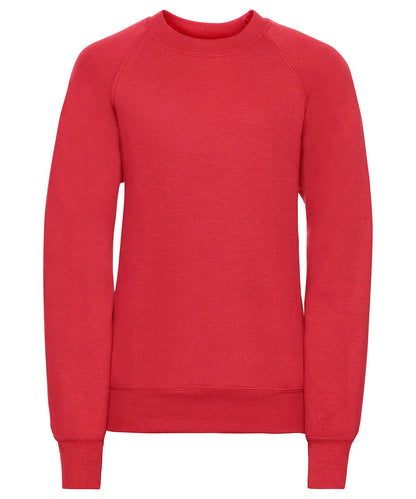 Russell Europe Kids raglan sleeve sweatshirt 7620B - Bright Red - Customisable Sweatshirts