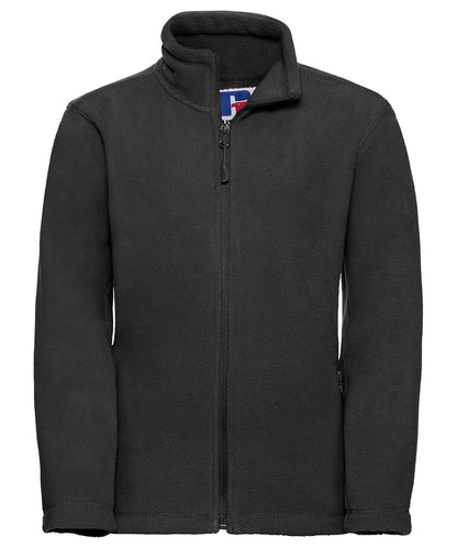 Russell Europe Kids full zip outdoor fleece 8700B - Black - Customisable Fleece