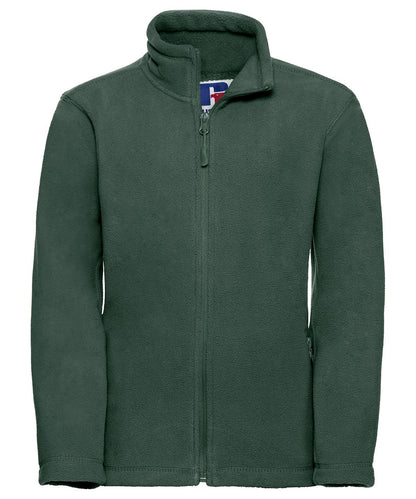 Russell Europe Kids full zip outdoor fleece 8700B - Bottle Green - Customisable Fleece
