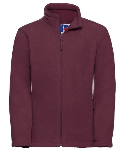 Russell Europe Kids full zip outdoor fleece 8700B - Burgundy - Customisable Fleece