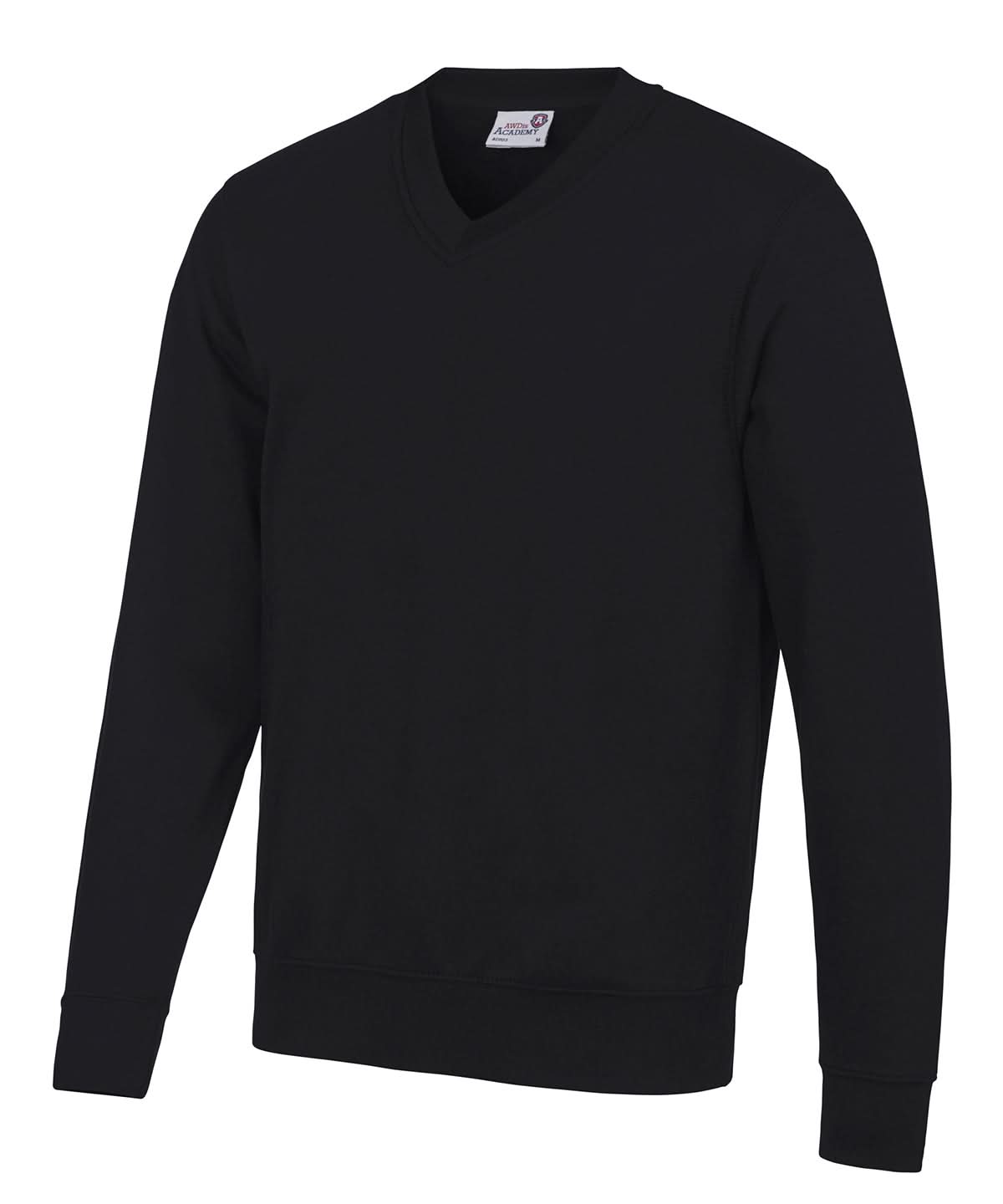 AWDis Academy Senior Academy v neck sweatshirt AC003 - Academy Black - Customisable Sweatshirts