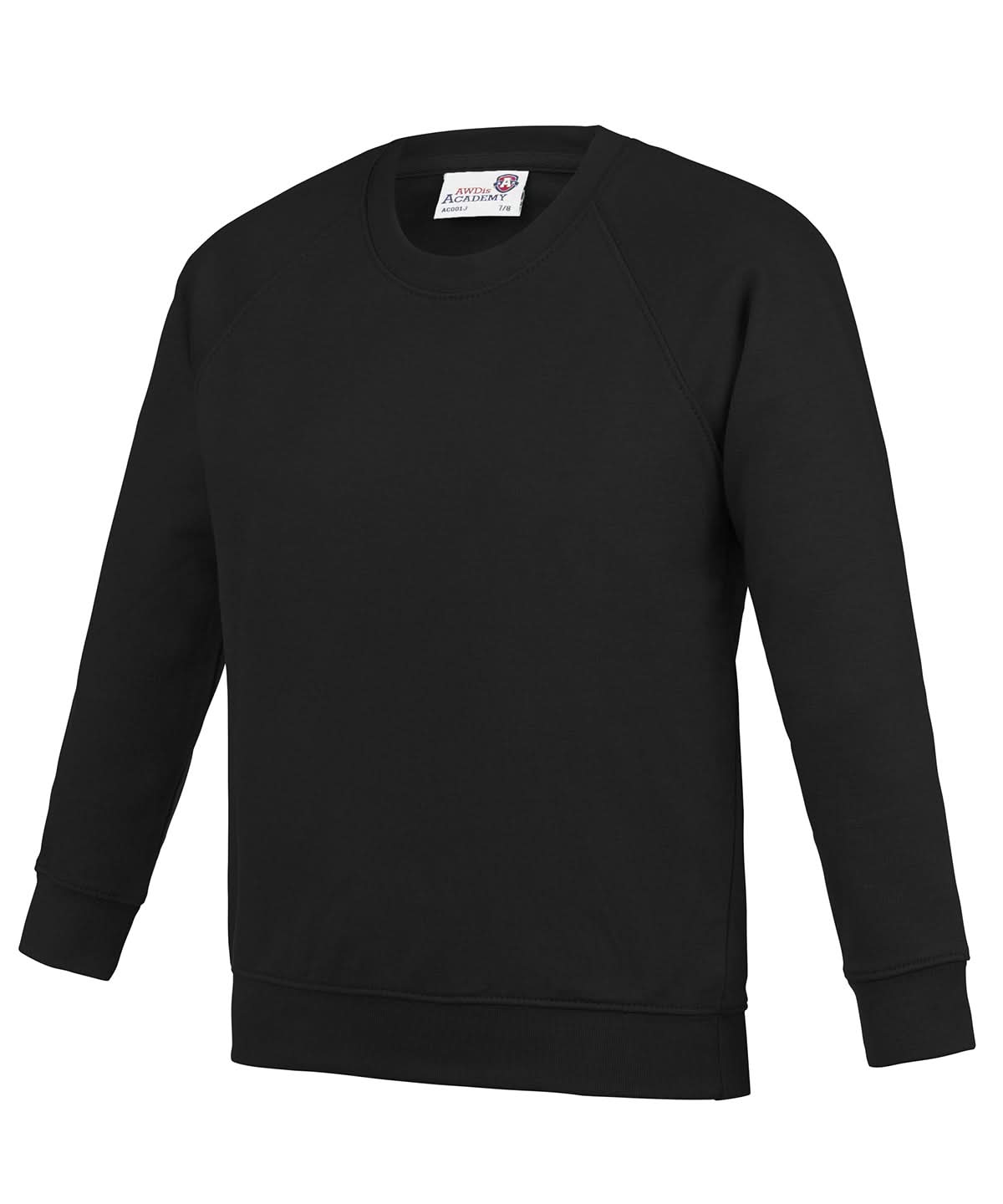 AWDis Academy Kids Academy raglan sweatshirt AC01J - Academy Black - Customisable Sweatshirts