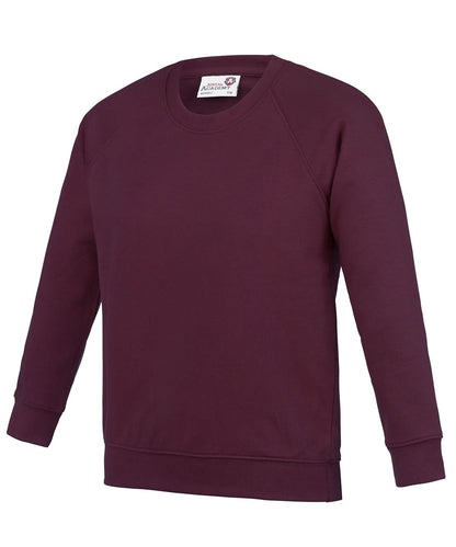 AWDis Academy Kids Academy raglan sweatshirt AC01J - Academy Burgundy - Customisable Sweatshirts