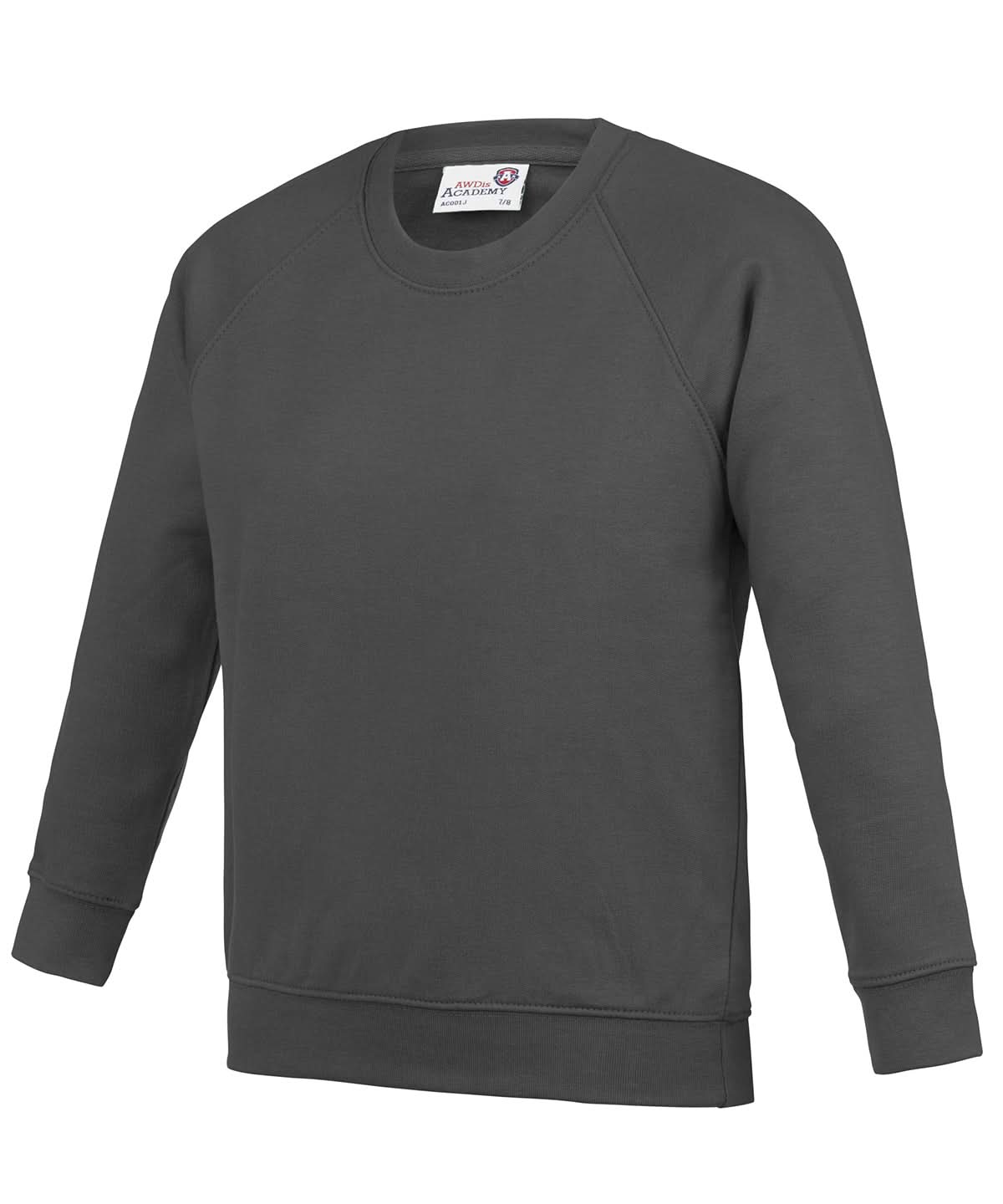 AWDis Academy Kids Academy raglan sweatshirt AC01J - Academy Charcoal - Customisable Sweatshirts