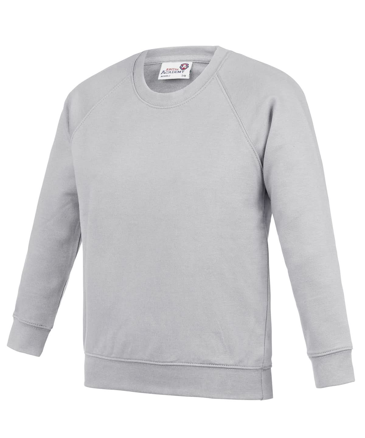 AWDis Academy Kids Academy raglan sweatshirt AC01J - Academy Grey - Customisable Sweatshirts