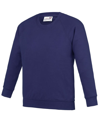 AWDis Academy Kids Academy raglan sweatshirt AC01J - Academy Purple - Customisable Sweatshirts