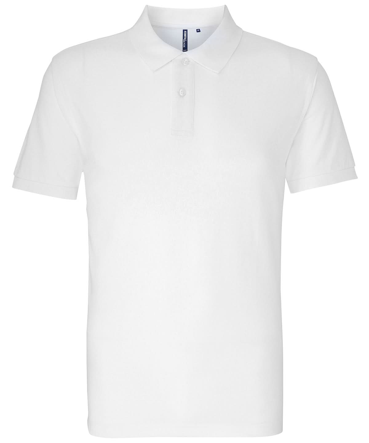 Asquith &amp; Fox Asquith Fox Mens Classic fit polo White AQ010 - White - Customisable Polos