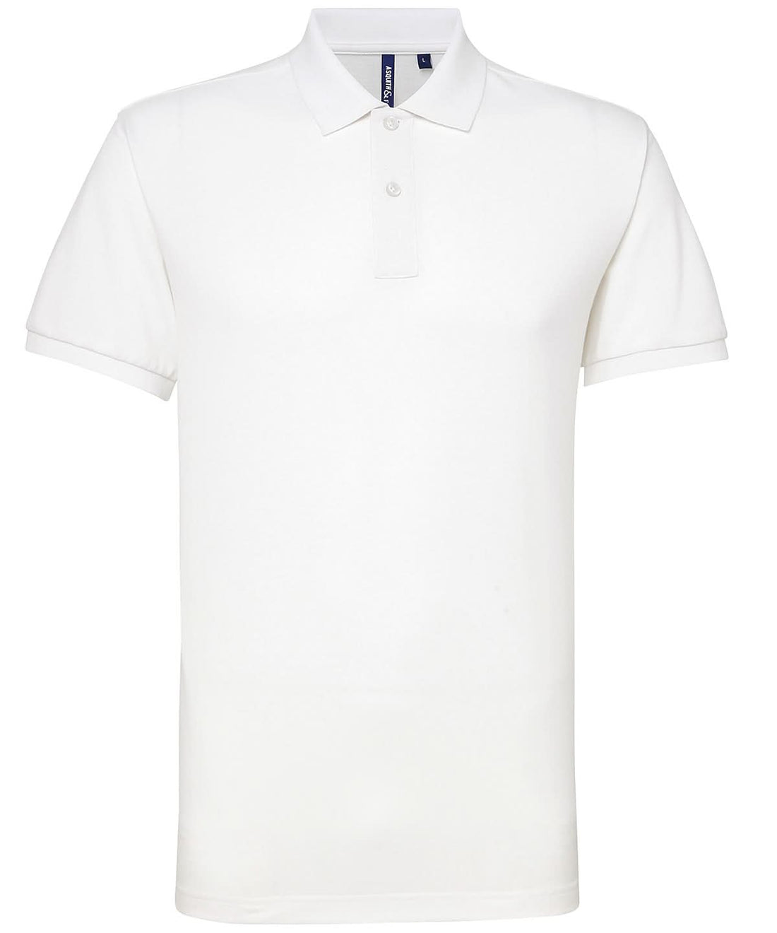 Asquith &amp; Fox Asquith Fox Mens polycotton blend polo White AQ015 - White - Customisable Polos
