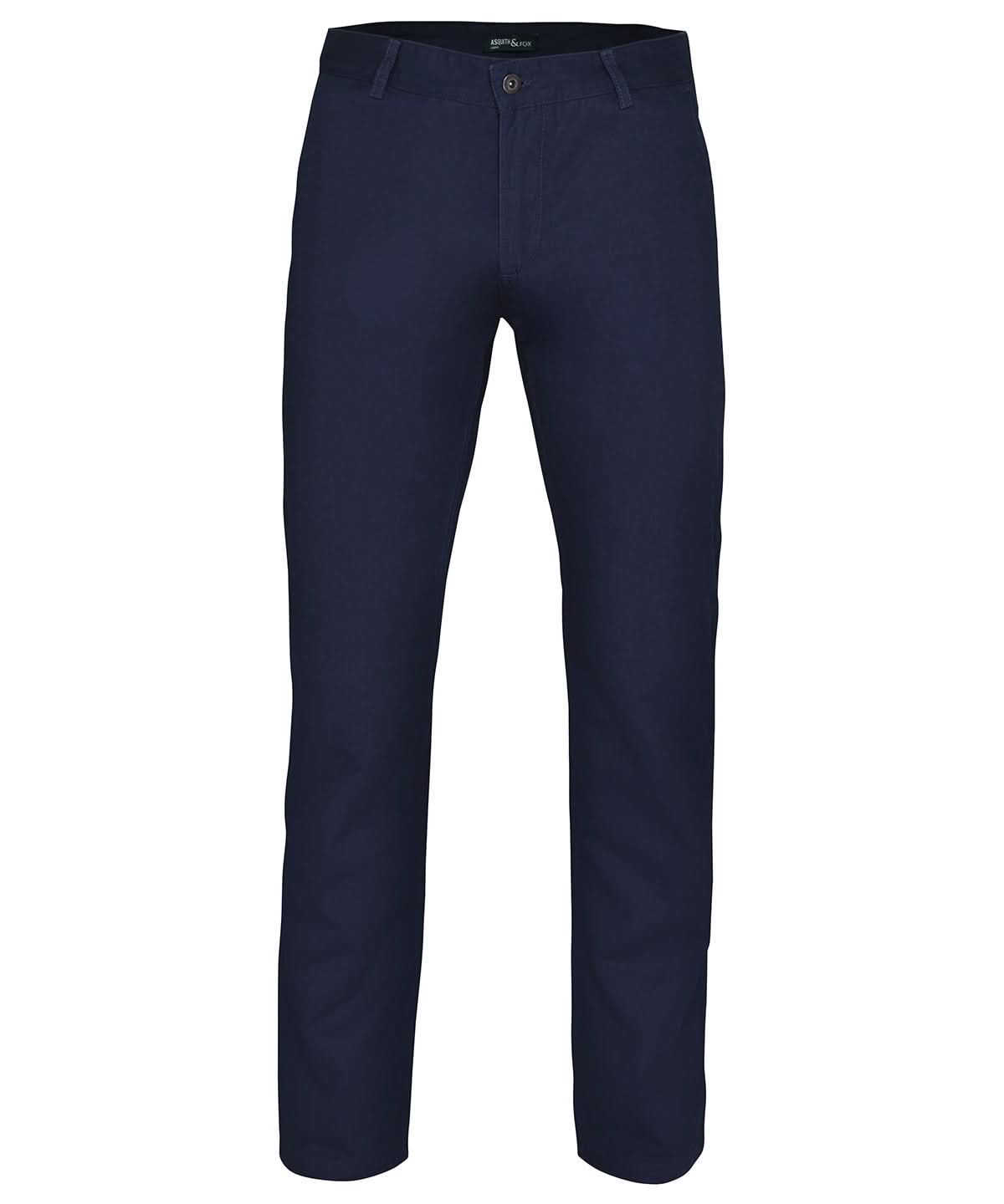 Asquith &amp; Fox Mens Classic fit chinos AQ050 - Navy - Customisable Chinos