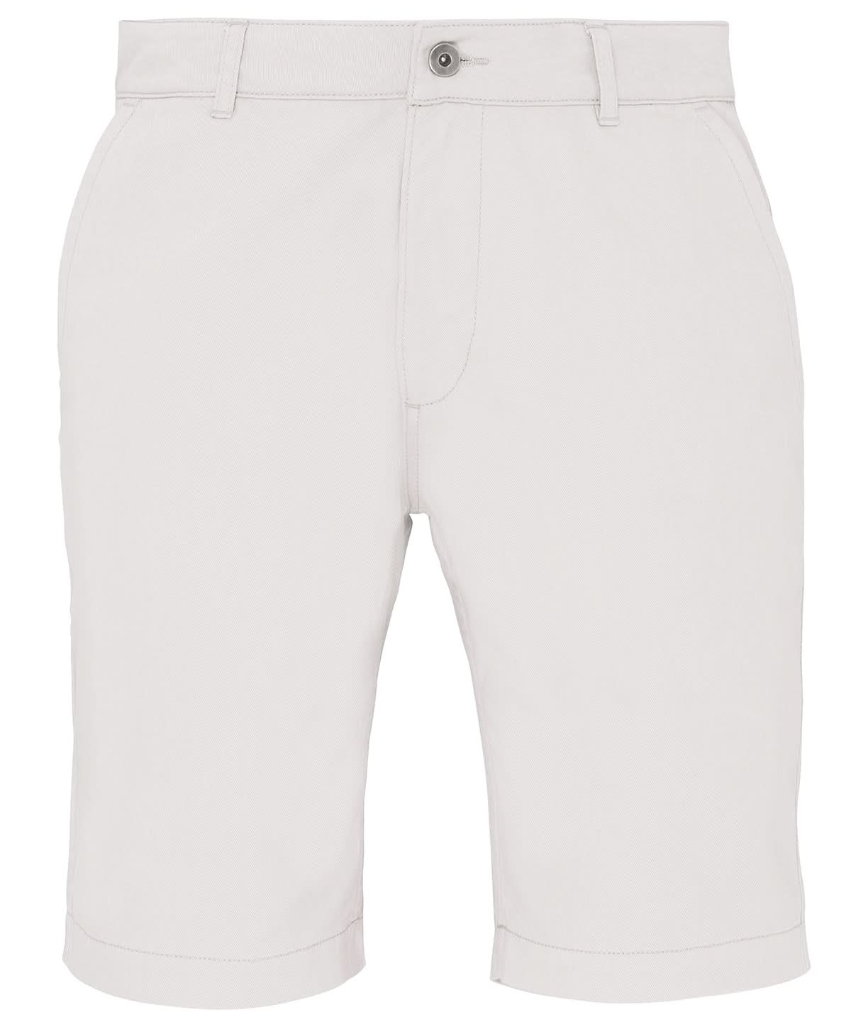Asquith &amp; Fox Mens chino shorts AQ051 - White - Customisable Shorts