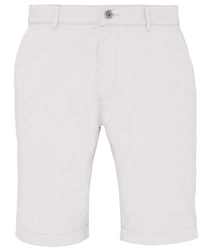 Asquith &amp; Fox Mens chino shorts AQ051 - White - Customisable Shorts