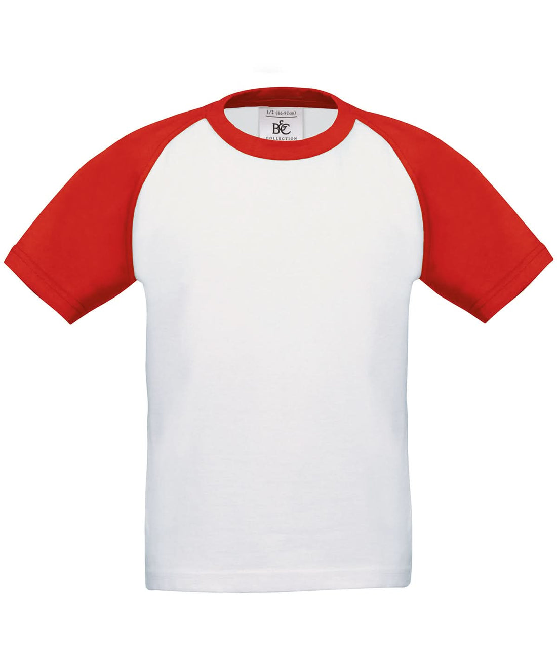 B&amp;C Collection Baseball kids B111B - White Red - Customisable T-Shirts