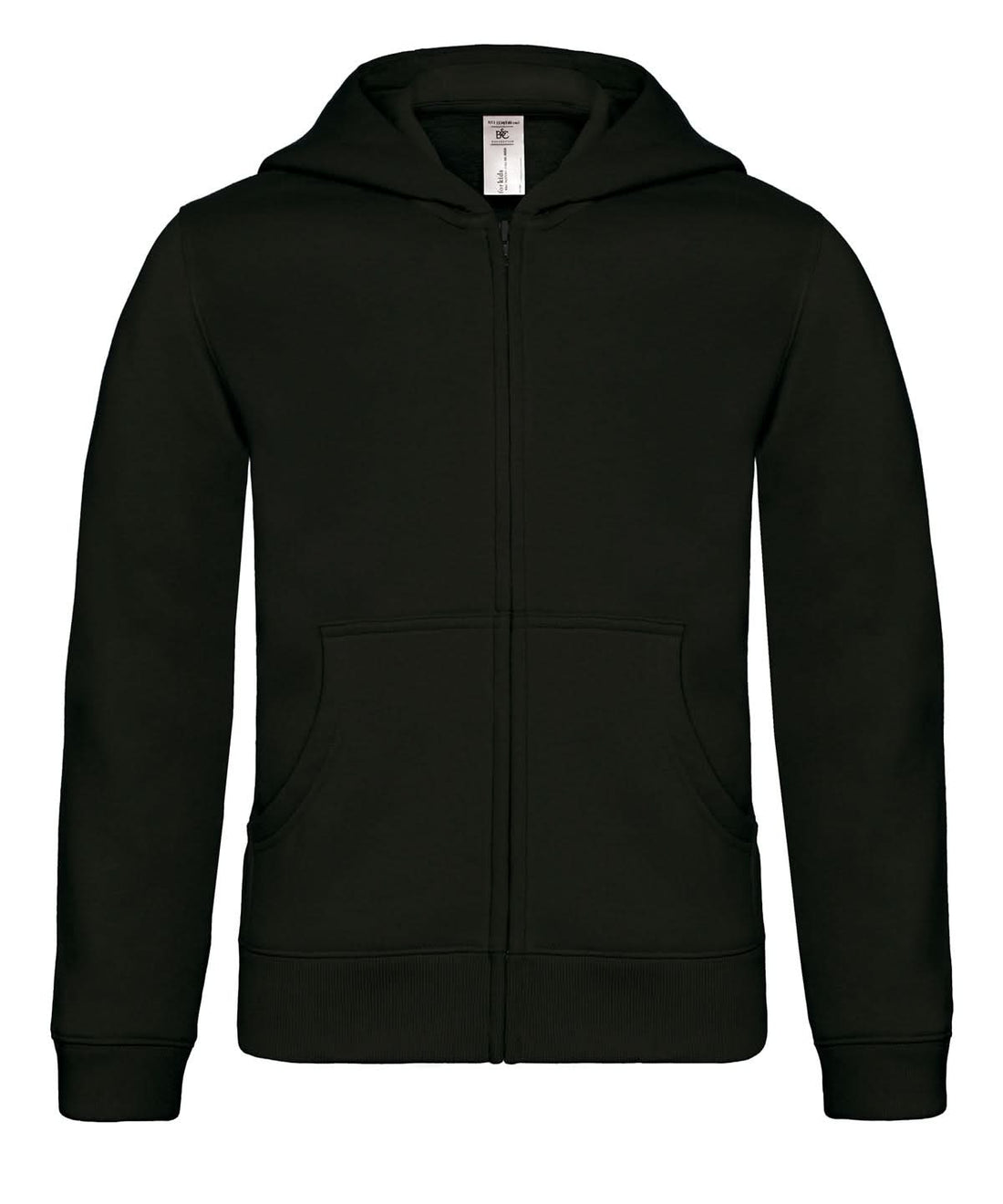 B&amp;C Collection Hooded full zip kids B421B - Black - Customisable Hoodies