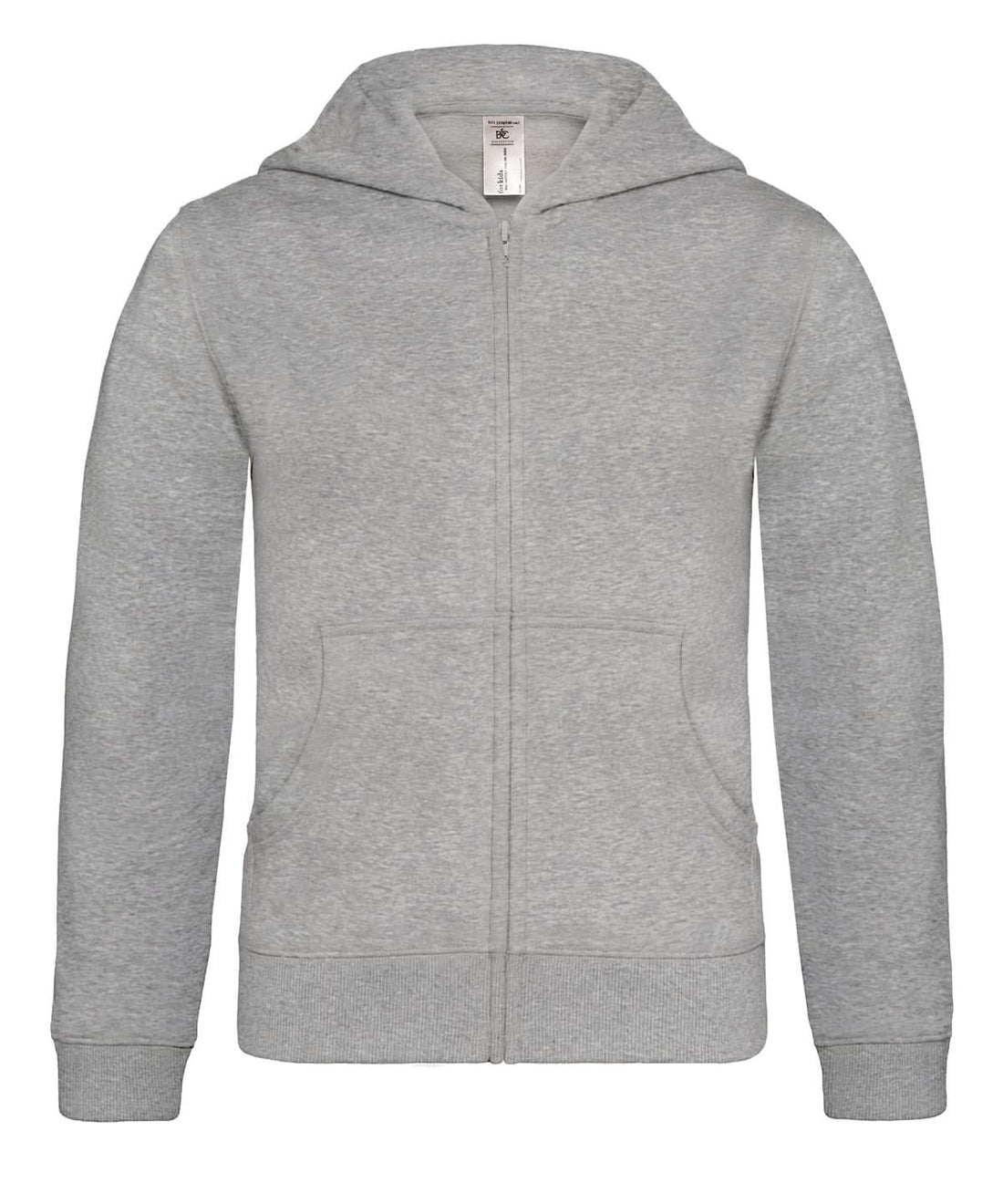 B&amp;C Collection Hooded full zip kids B421B - Heather Grey - Customisable Hoodies