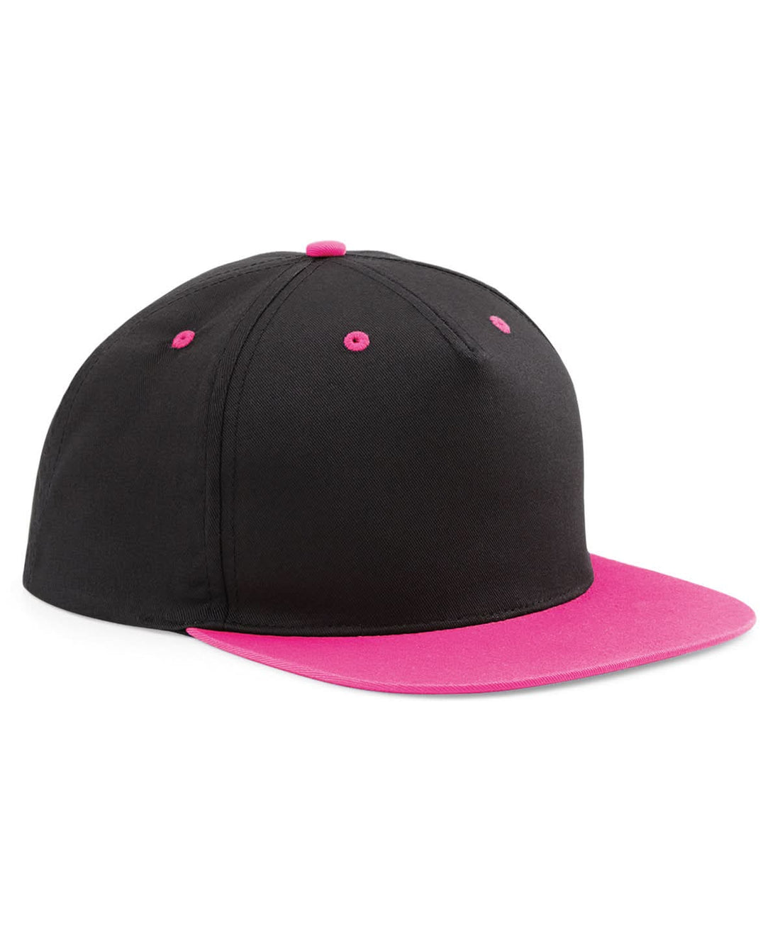 Beechfield 5 panel contrast snapback B610C - Black Fuchsia One size - Customisable Caps