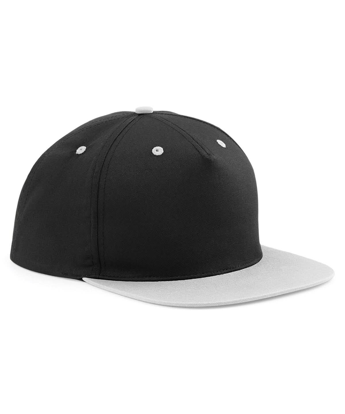 Beechfield 5 panel contrast snapback B610C - Black Grey One size - Customisable Caps