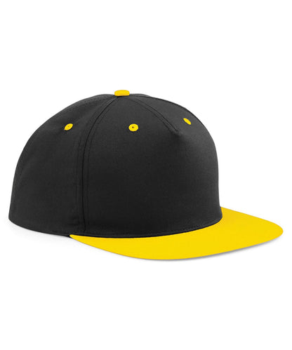 Beechfield 5 panel contrast snapback B610C - Black Yellow One size - Customisable Caps