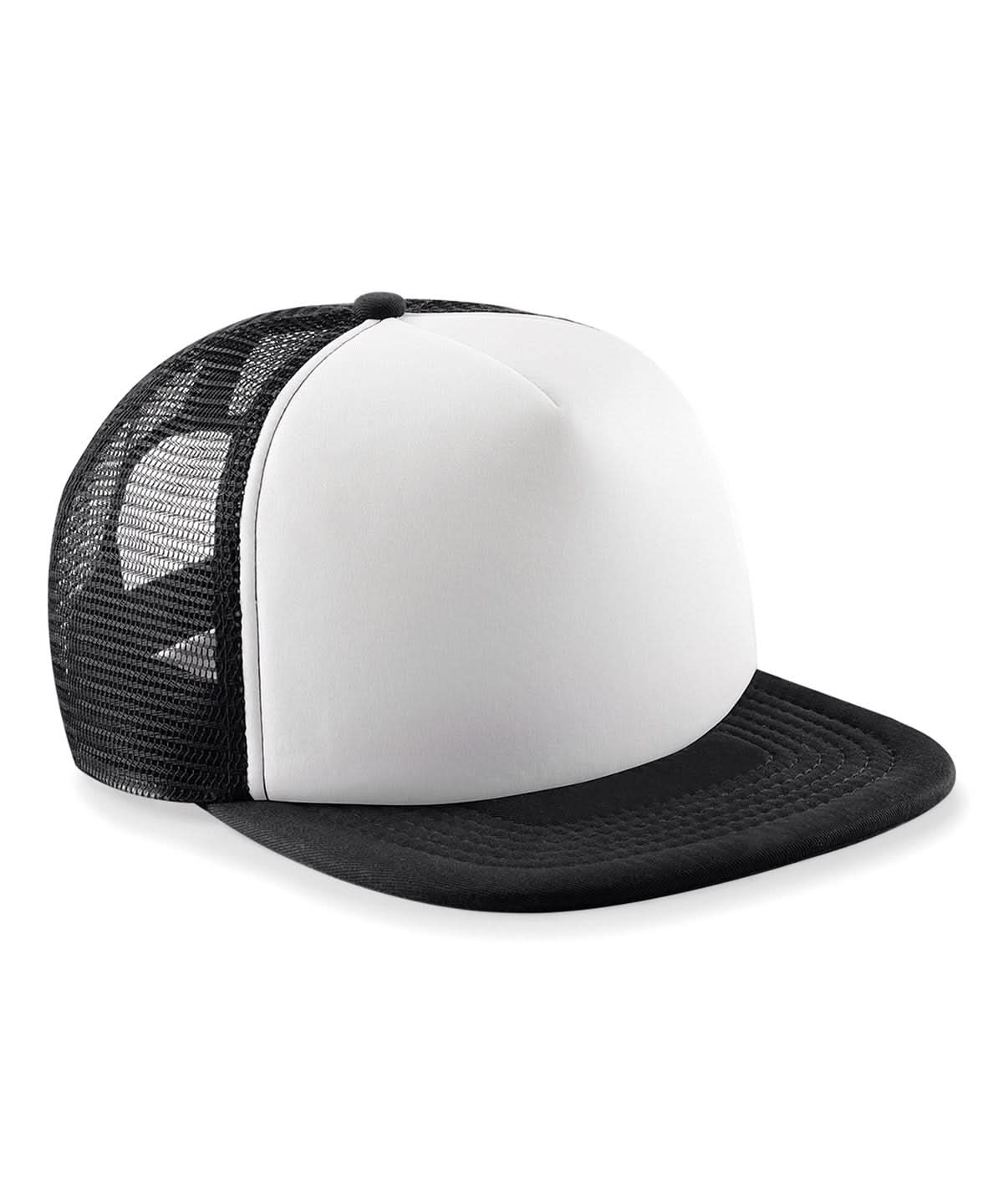 Beechfield Junior vintage snapback trucker B645B - Black White One size - Customisable Caps