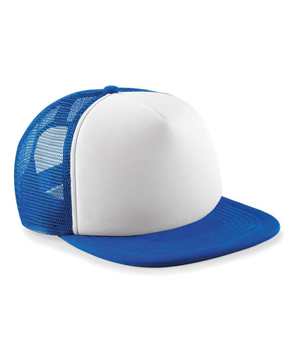 Beechfield Junior vintage snapback trucker B645B - Bright Royal White One size - Customisable Caps
