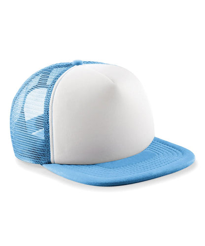 Beechfield Junior vintage snapback trucker B645B - Sky Blue White One size - Customisable Caps