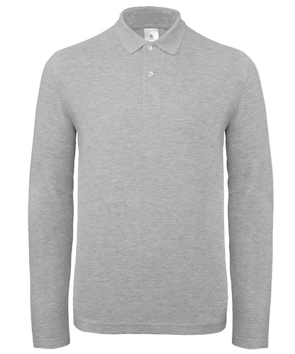 B&amp;C Collection ID001 LSL BA290 - Heather Grey - Customisable Polos