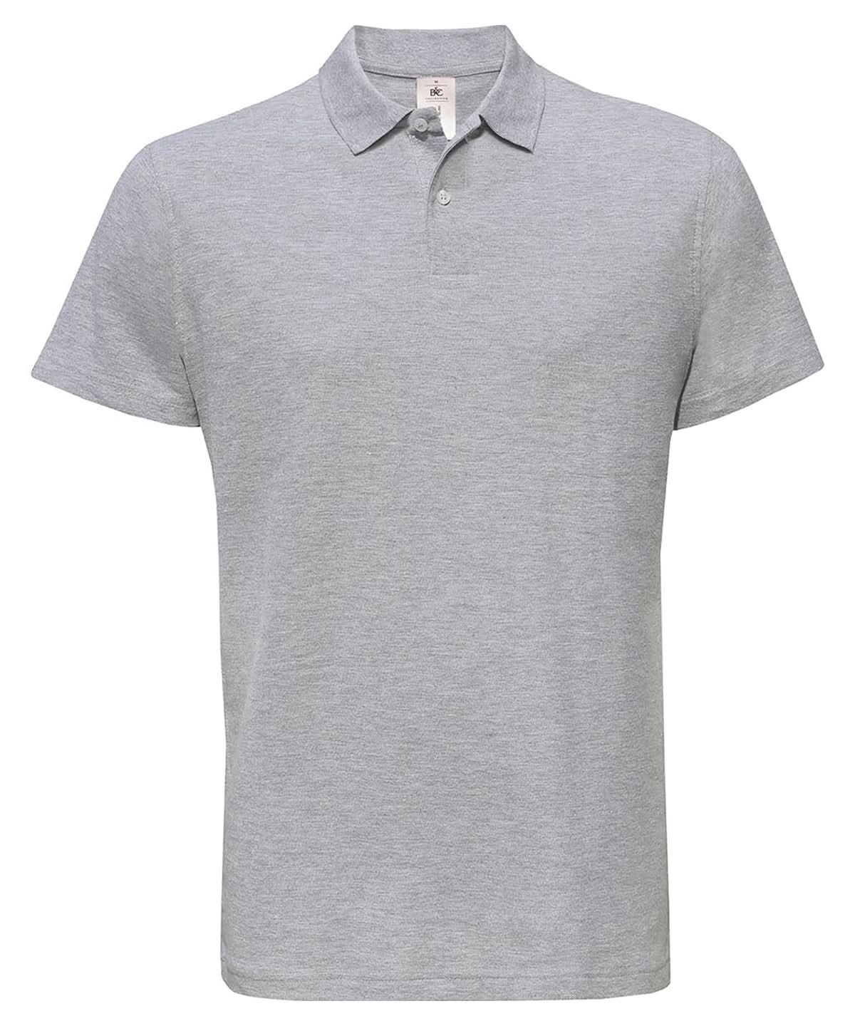 B&amp;C Collection ID 001 polo Heather Grey BA306 - Heather Grey - Customisable Polos