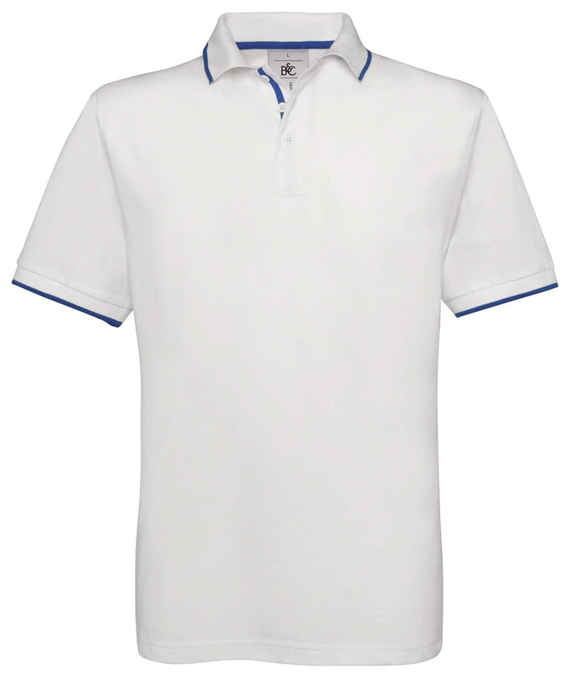 B&amp;C Collection Safran sport ba351 - White Royal Blue - Customisable Polos