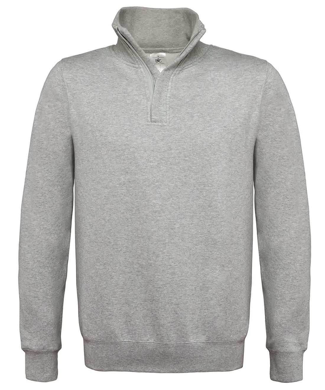 B&amp;C Collection ID004 zip sweatshirt BA406 - Heather Grey - Customisable Sweatshirts