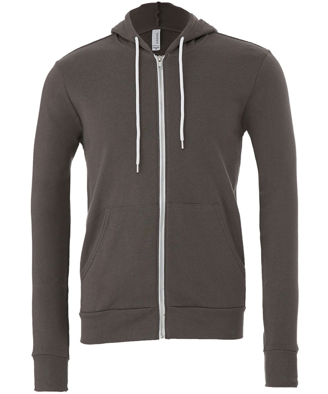 Bella Canvas Unisex polycotton fleece full zip hoodie Asphalt BE106 - Asphalt - Customisable Hoodies