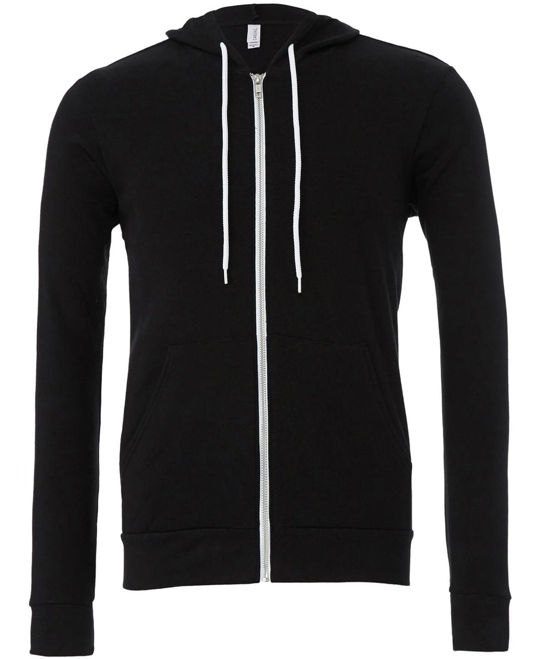 Bella Canvas Unisex polycotton fleece full zip hoodie Black BE106 - Black - Customisable Hoodies