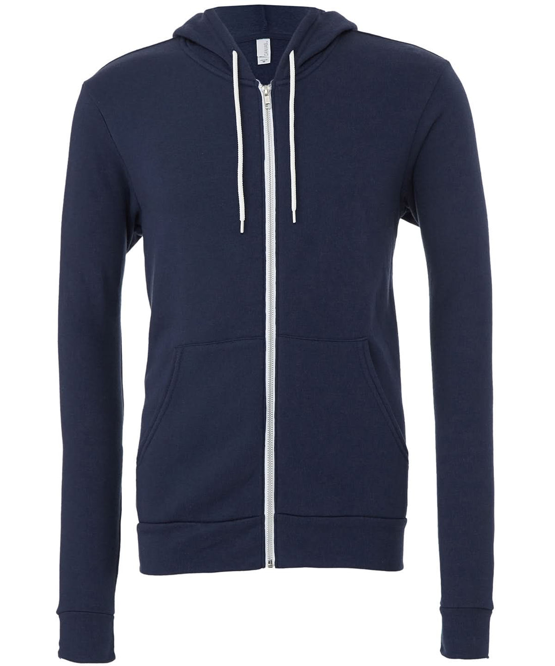 Bella Canvas Unisex polycotton fleece full zip hoodie Navy BE106 - Navy - Customisable Hoodies