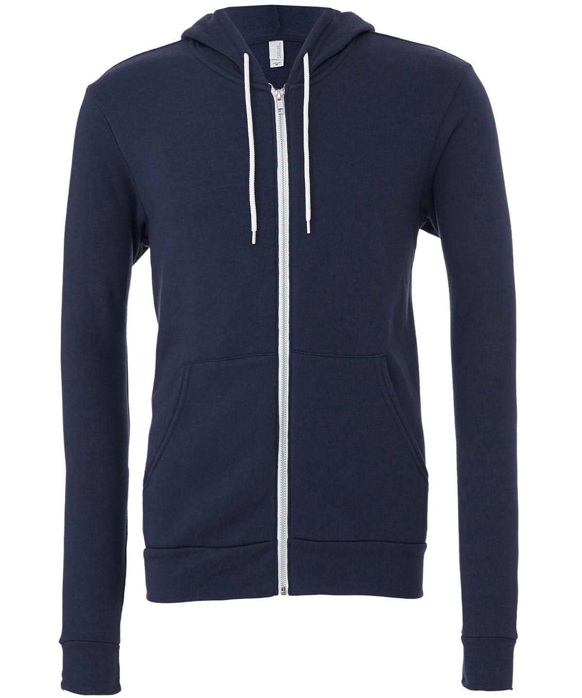 Bella Canvas Unisex polycotton fleece full zip hoodie Navy BE106 - Navy - Customisable Hoodies