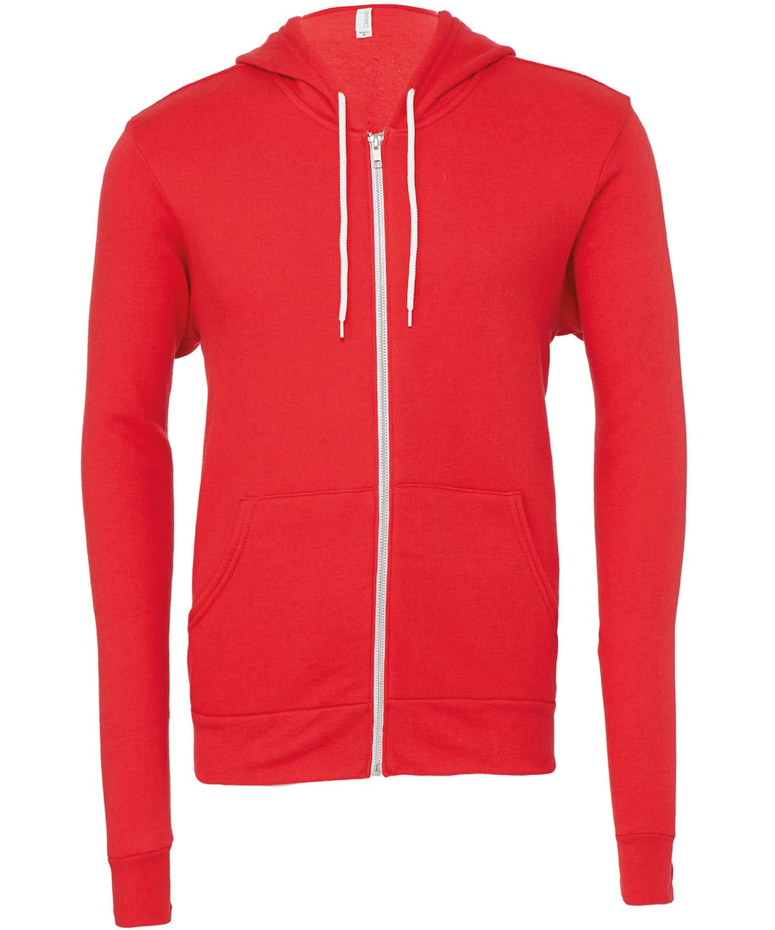 Bella Canvas Unisex polycotton fleece full zip hoodie Red BE106 - Red - Customisable Hoodies