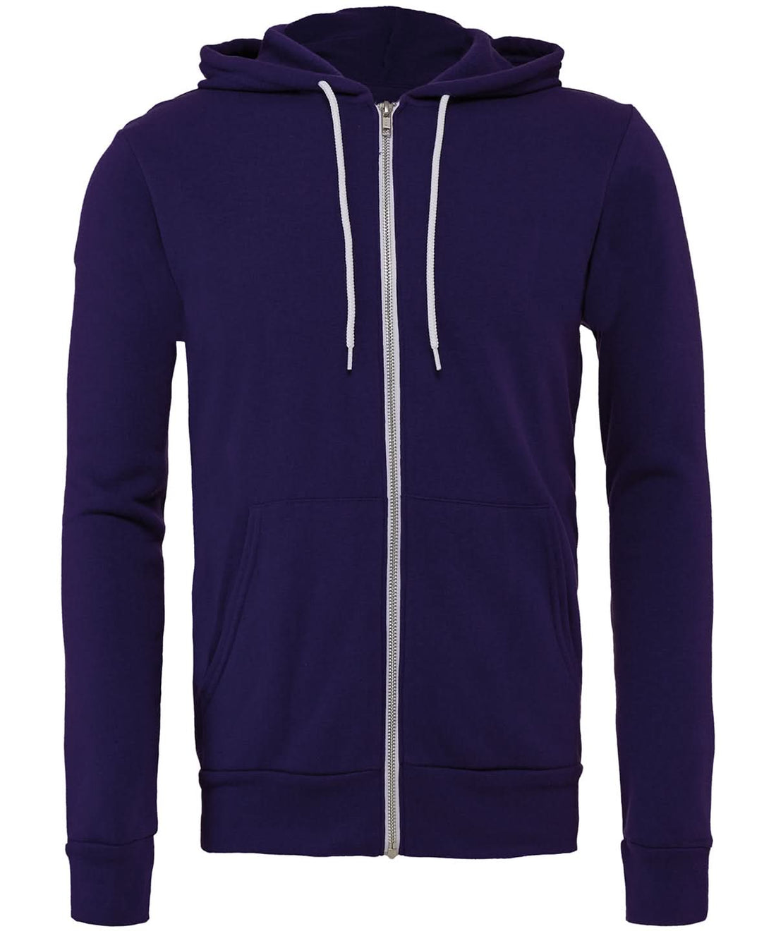 Bella Canvas Unisex polycotton fleece full zip hoodie Team Purple BE106 - Team Purple - Customisable Hoodies